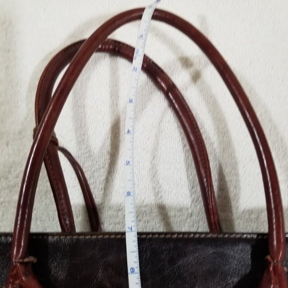 La Pailipe vintage brown large leather trim purse - Picture 10 of 11